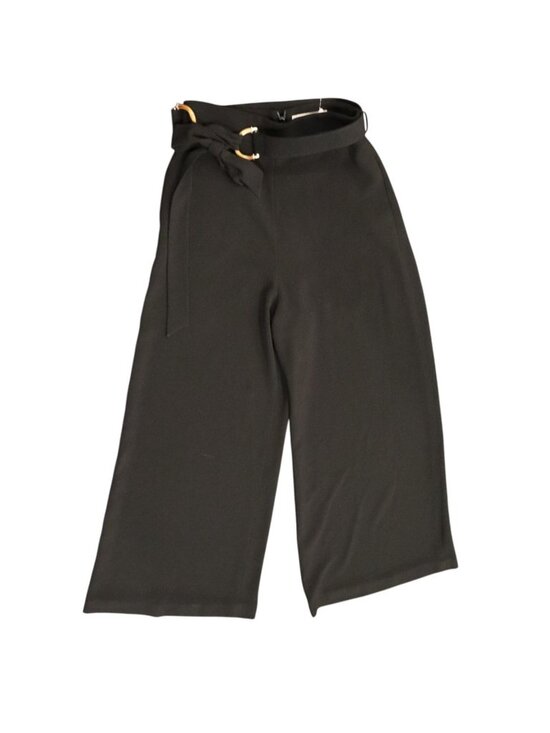 Zimmermann Black Wide-Leg Pants With Bamboo Belt Size 1